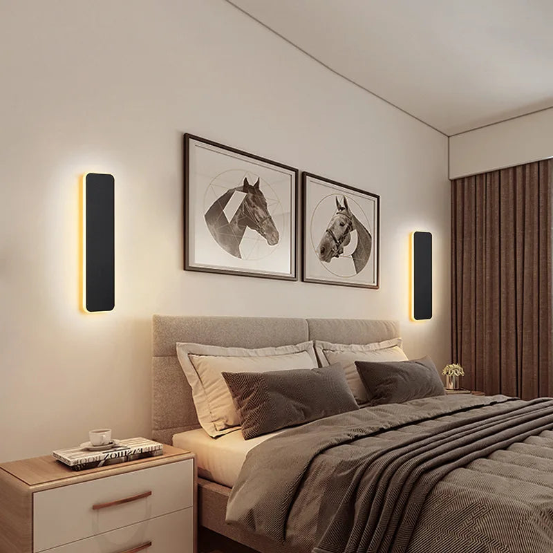 Applique murale LED lampe avec interrupteur tactile chambre chevet intérieur escalier luminaire carré et rectangle lumière 10W 12W 13W wandlamp
