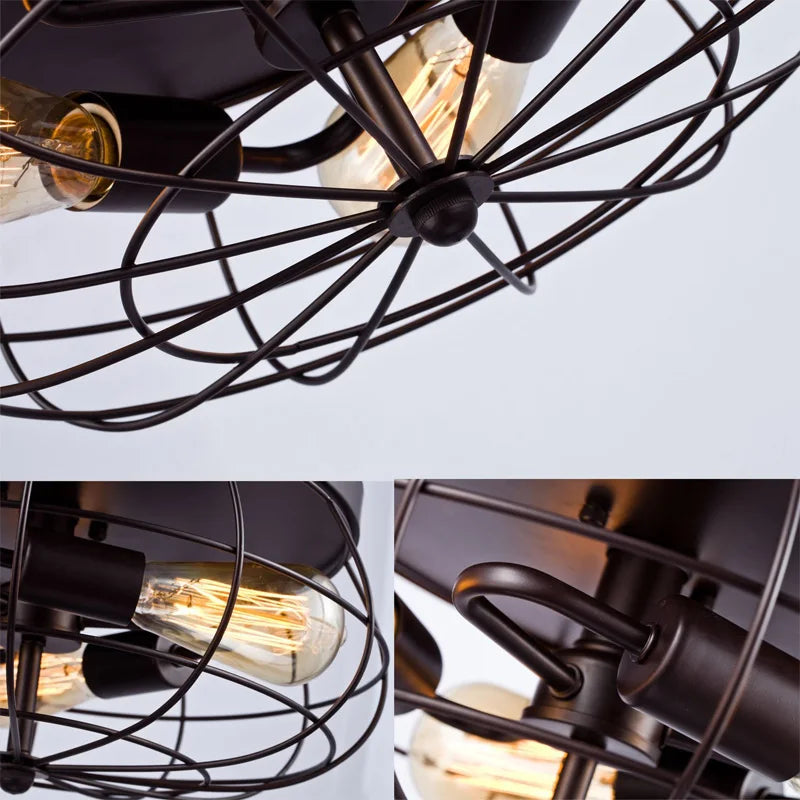 3 têtes Loft Vintage lumière industrielle luminaire couloir porche chambre plafonnier salon lampe lanterne