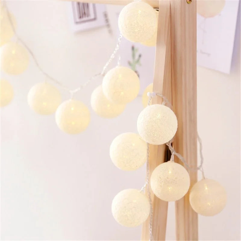 guirlande lumineuse en coton à LED pour décorations festives et mariage - vue 4 sur 16
