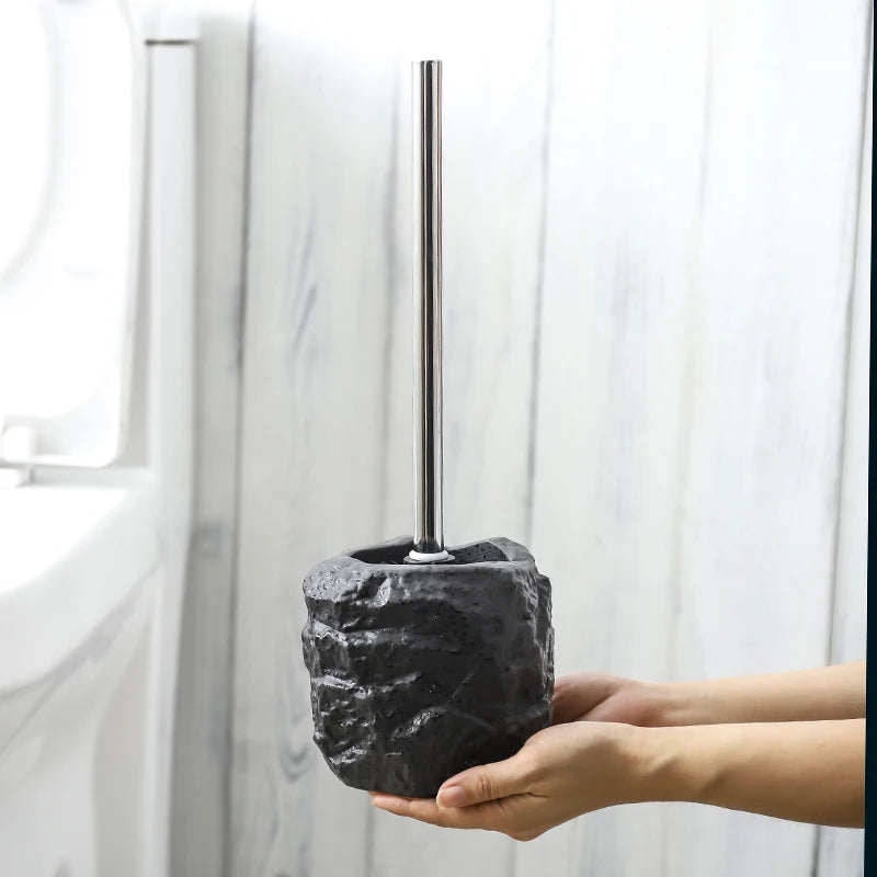 ensemble créatif de support de brosse de toilette en céramique rétro - vue 6 sur 8