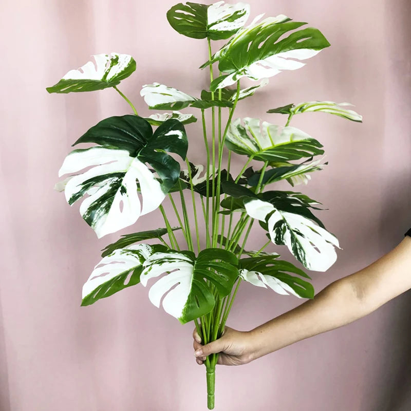 feuilles tropicales monstera palmier artificiel pour décoration intérieure - vue 14 sur 18