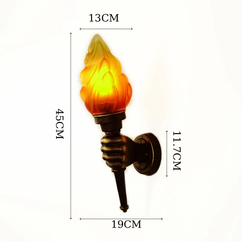 applique murale rétro flamme luminaire pour extérieur bar restaurant - vue 6 sur 8