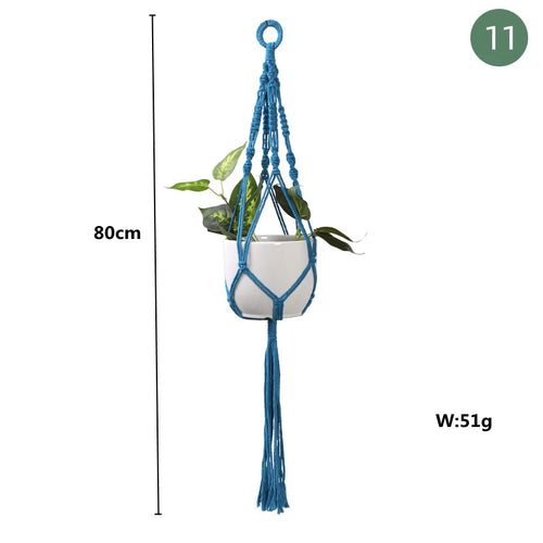 paniers suspendus en macramé pour plantes et décoration - vue 15 sur 30