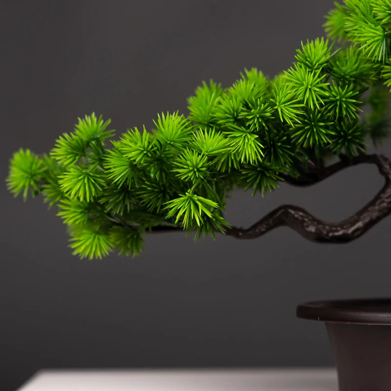 plantes de pin artificielles bonsaï décoratives en plastique pour intérieur - vue 6 sur 8