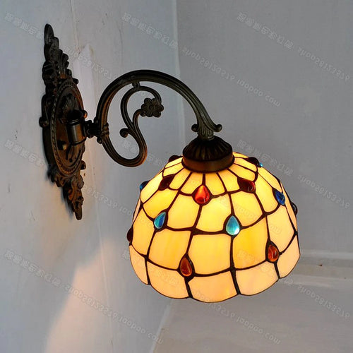 applique murale baroque américaine style tiffany pour éclairage décoratif - vue 2 sur 15