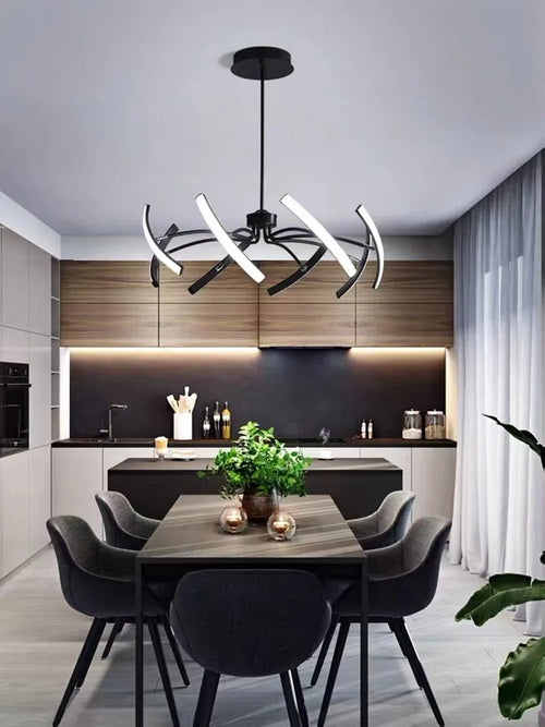 lustre nordique de luxe led design créatif atmosphérique villa
