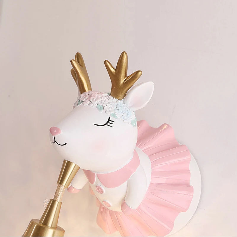 applique murale design animal éléphant et cerf pour enfants - vue 6 sur 10