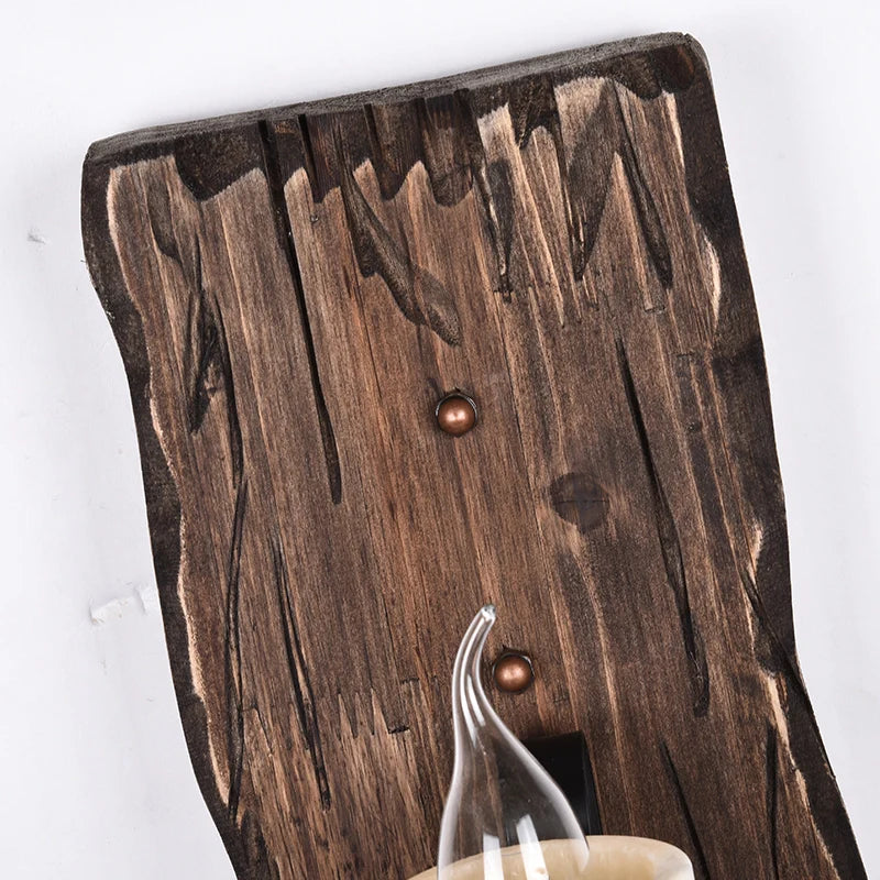 applique murale industrielle en bois pour café et restaurant