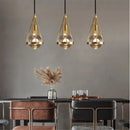 suspension luminaire loft led en cuivre cristal nordique