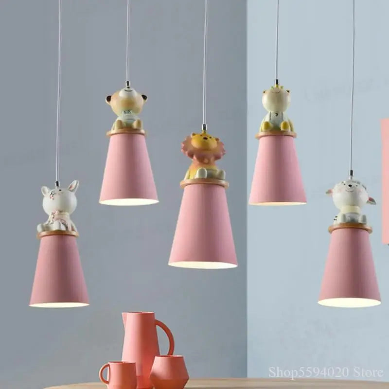 lustre créatif animal dessin animé pour chambre enfant - vue 3 sur 11