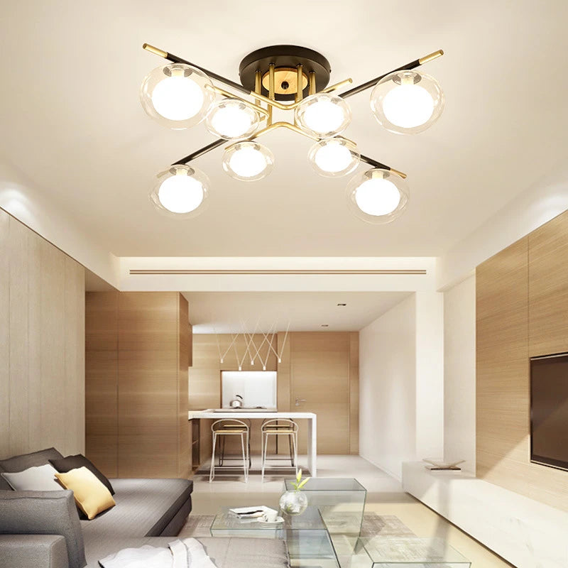 plafonniers nordiques simples luxe décoration maison luminaires suspendus - vue 4 sur 9