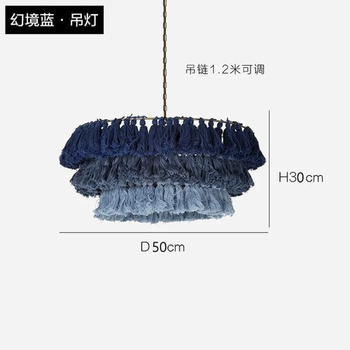suspension moderne en coton avec pampilles design nordique artistique - vue 22 sur 22