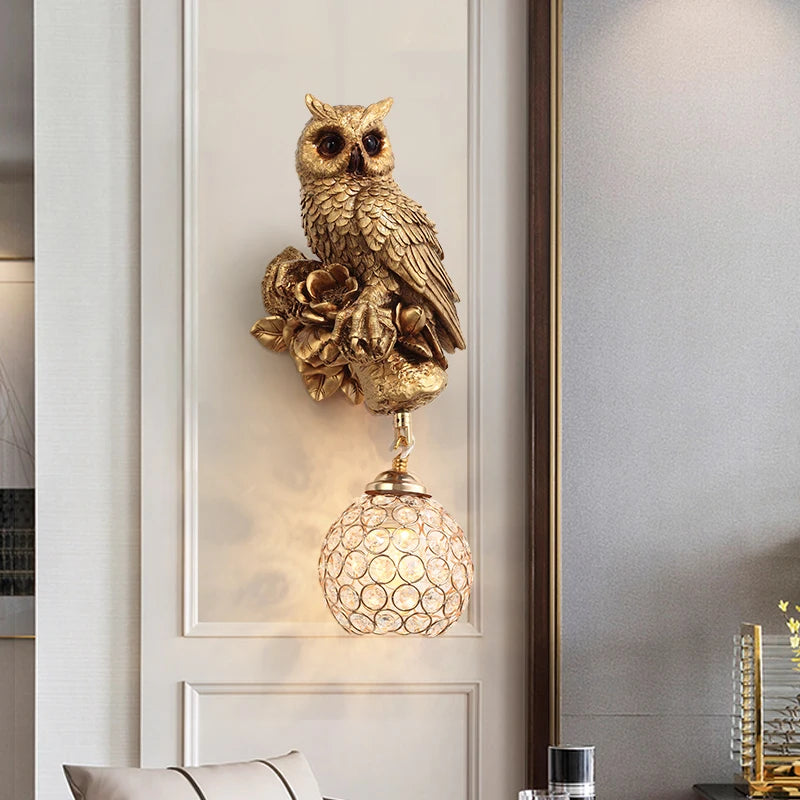 DAZZTIME Applique Murale LED 3D Animal Hibou Aigle - Lampe Murale Projection Créative Pour Chambre, Salon, Couloir