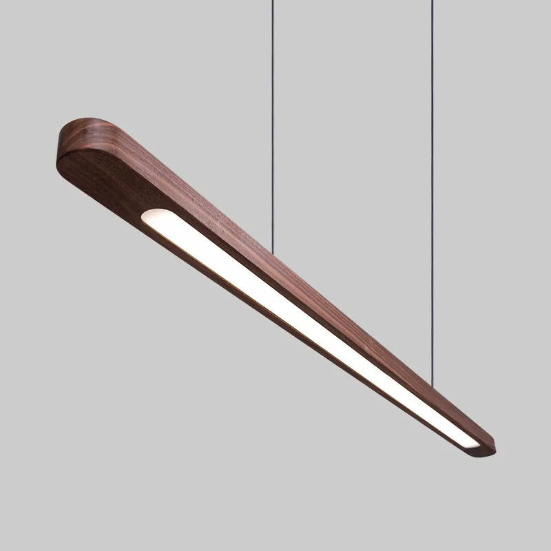 Suspension LED en bois au design nordique moderne ovale à longue bande