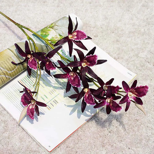 orchidées de luxe fleurs artificielles pour Noël mariage et décorations automne - vue 3 sur 7