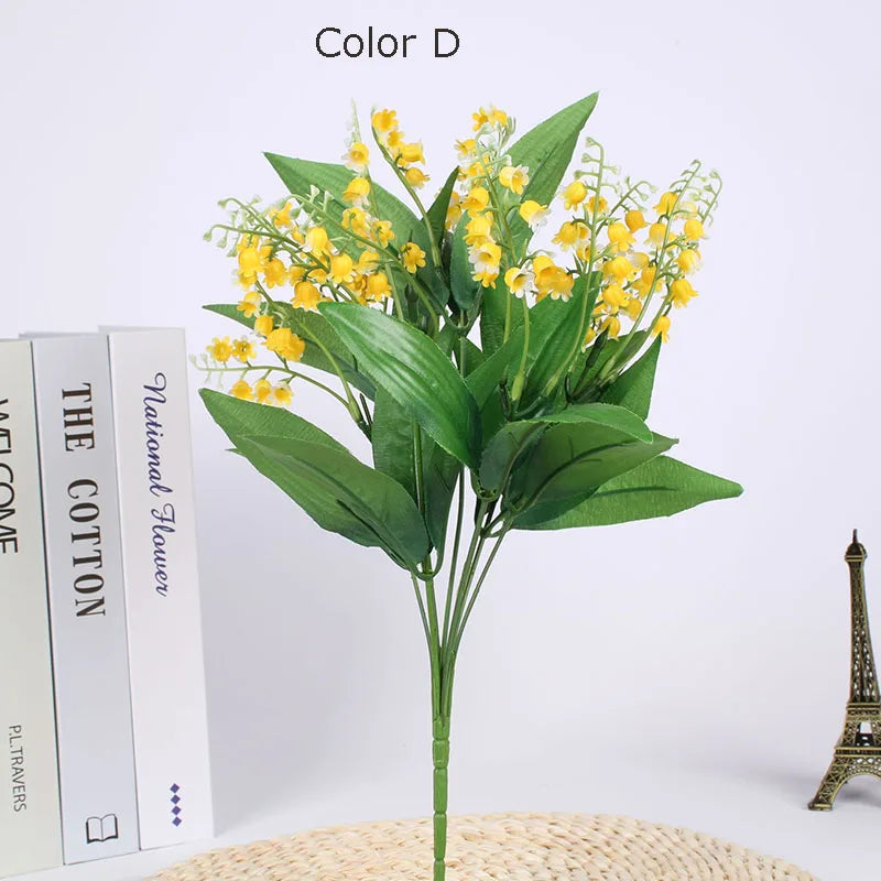 fleurs artificielles muguet bouquet de mariage décoration fête en plastique - vue 4 sur 5