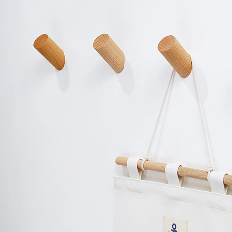 cintre mural en bois avec crochet décoratif pour rangement - vue 3 sur 7