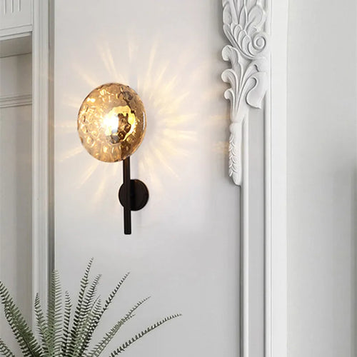 applique murale ceto design rétro en verre rond luxe intérieur - vue 2 sur 12