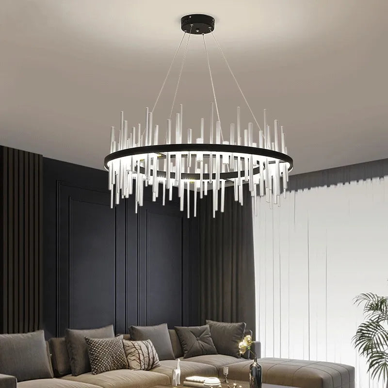lustre nordique simple en acrylique à haute transmission lumineuse - vue 3 sur 9
