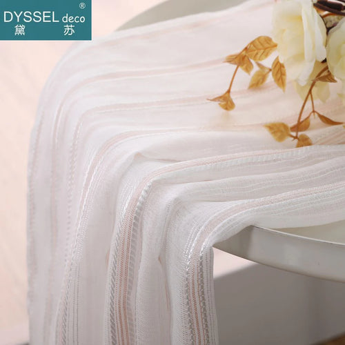 Rideau lin style europeen rayures leger pour salon