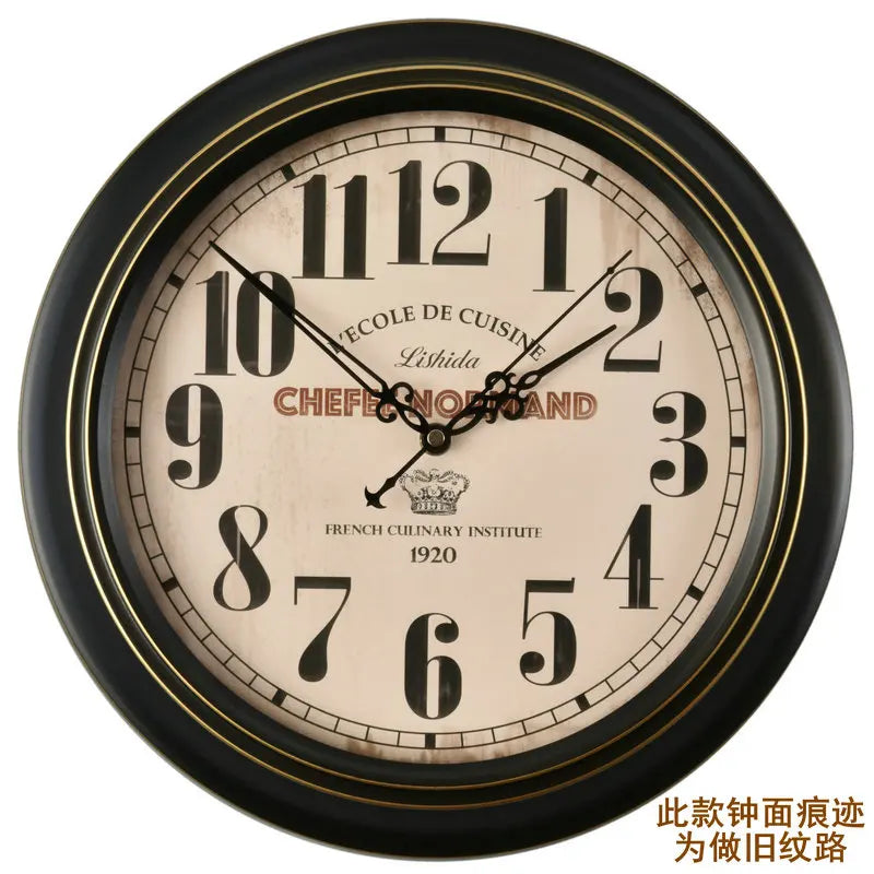 horloge murale silencieuse rétro style shabby chic décoration intérieure - vue 12 sur 24