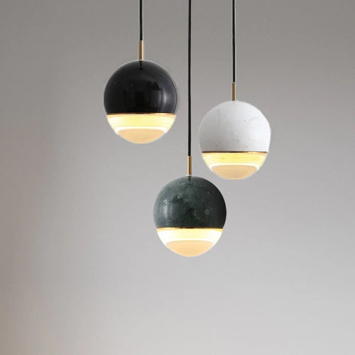 suspension en marbre à led style nordique pour espaces modernes - vue 2 sur 9
