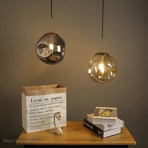 lampe suspendue design nordique boule de verre pour loft bar maison