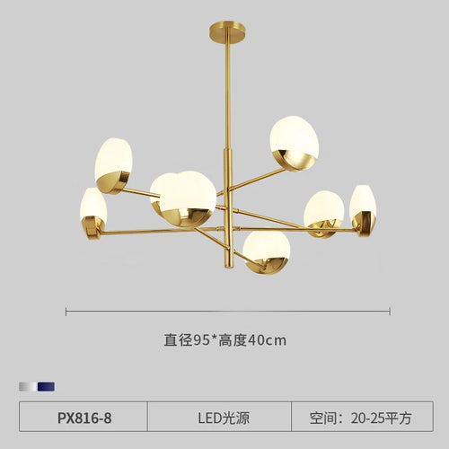 lustre moderne en verre à LED design créatif pour intérieur élégant - vue 11 sur 10