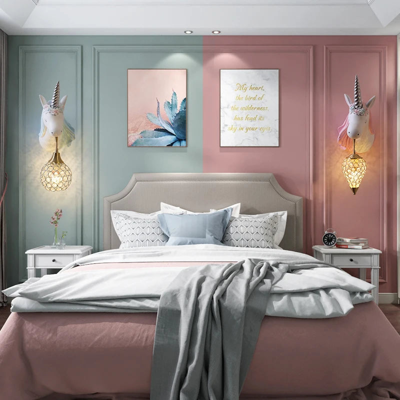 Applique murale résine LED licorne chambre fille princesse - vue 5 sur 23