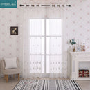 Voilage tulle brodé fleurs style moderne salon