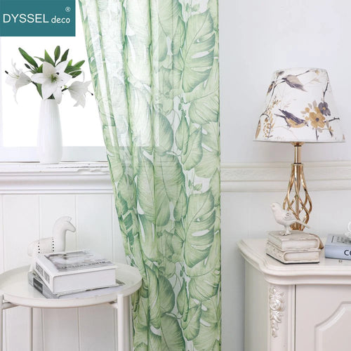 Voilage tulle transparent motif floral style européen salon chambre