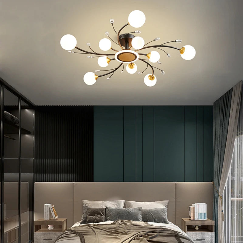 lustre moderne en cristal pour une ambiance luxueuse et minimaliste - vue 5 sur 8
