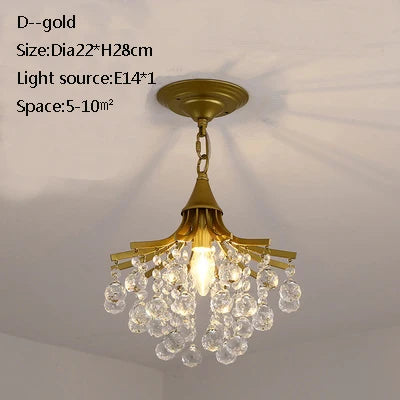 plafonnier led en cristal doré pour décoration moderne - vue 10 sur 22
