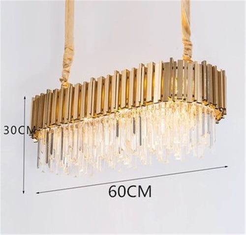 lustre moderne en cristal avec grande suspension à led - vue 12 sur 15