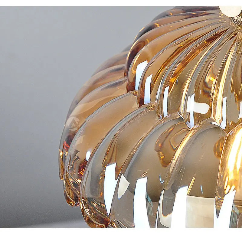suspension en verre cuivre pour restaurant bar et loft - vue 3 sur 7
