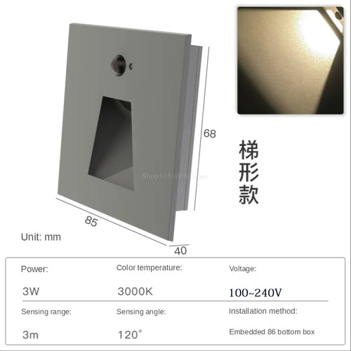 applique murale led à induction avec capteur pour corps humain - vue 10 sur 17