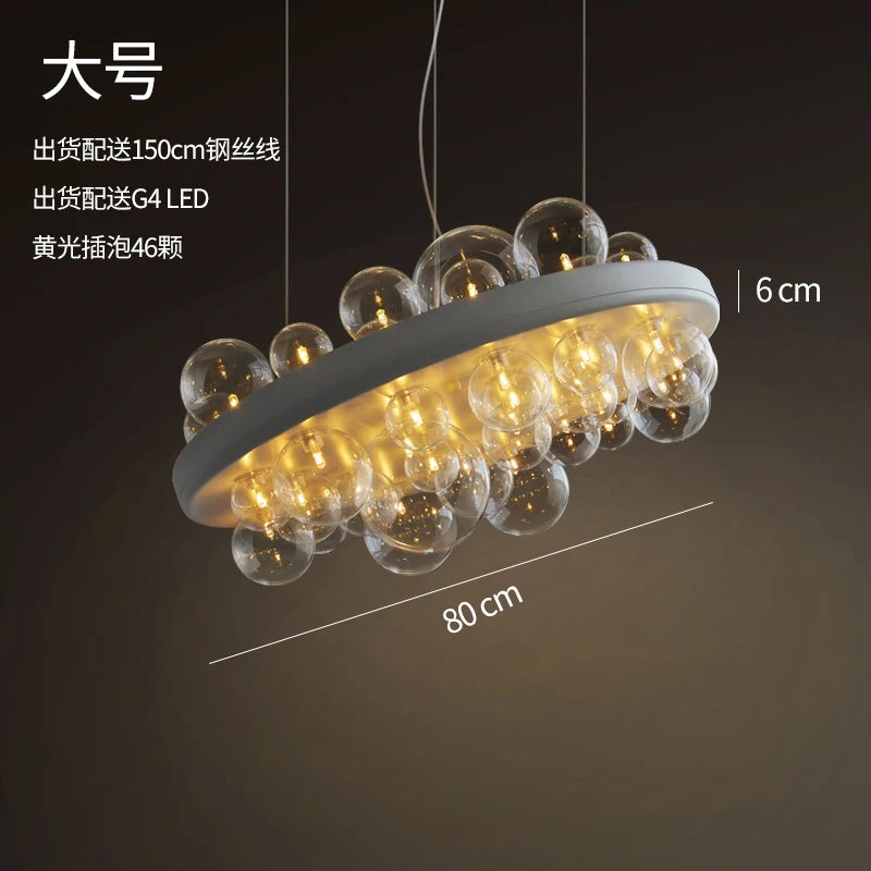 lustre en verre transparent design moderne pour décoration intérieure