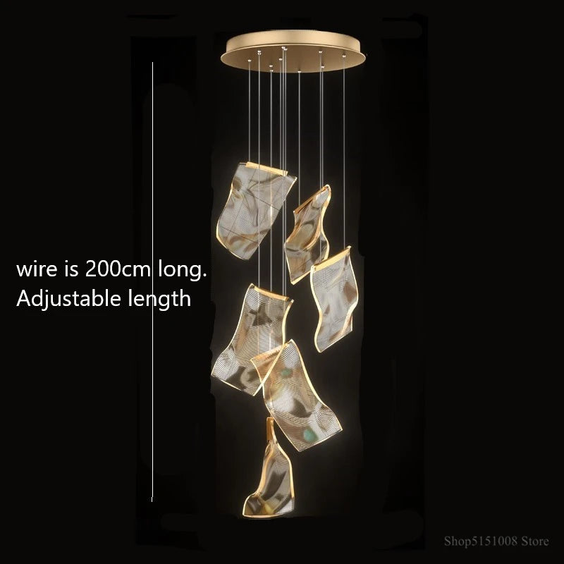 lustre led moderne pour escalier et magasin de vêtements - vue 15 sur 15