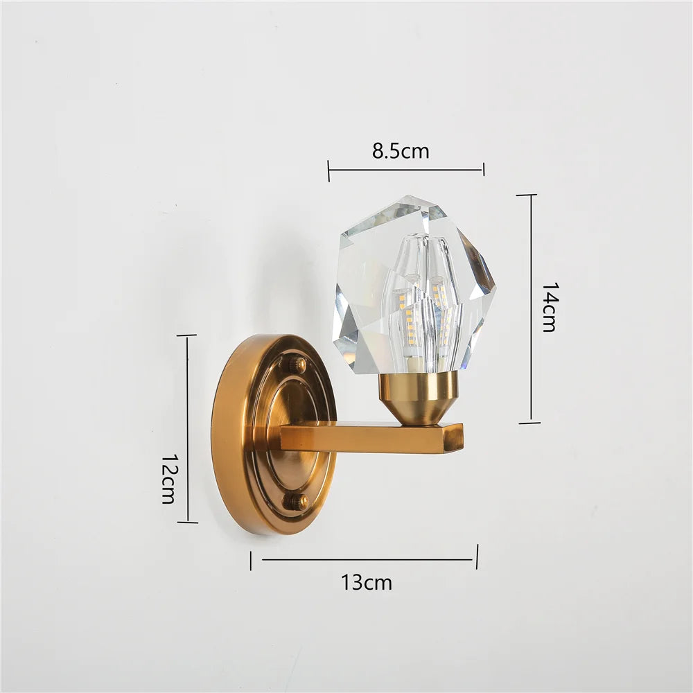 Applique murale LED cristal nordique diamant - vue 7 sur 8