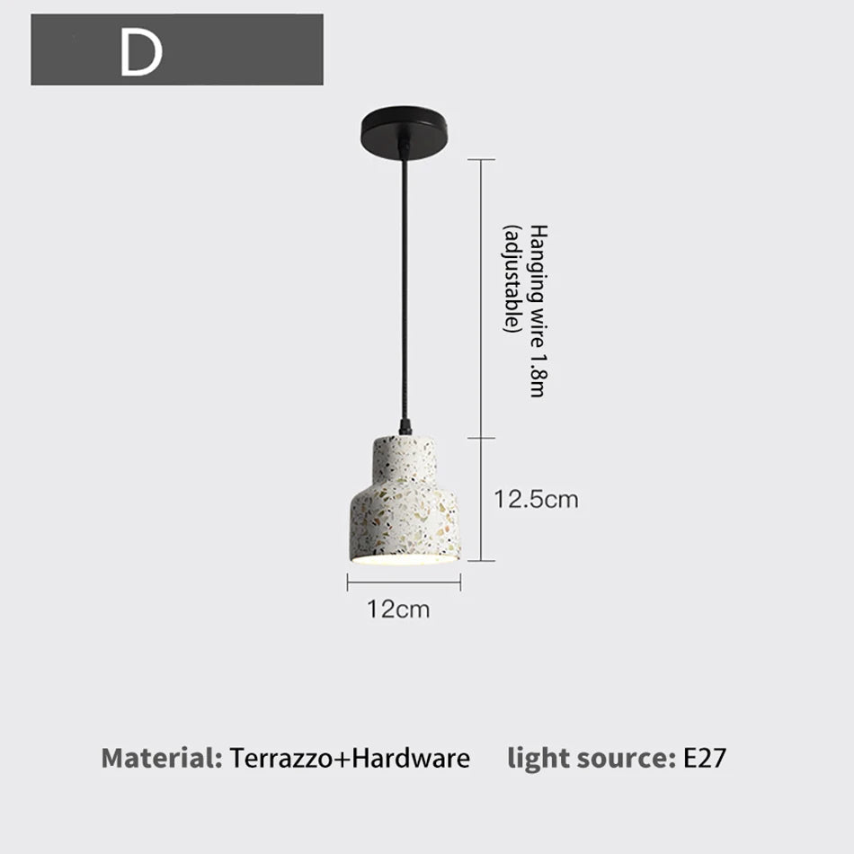Luminaires suspendus en ciment blanc nordique E27 Bar salon cuisine lampe suspendue moderne lumière Suspension Luminaire éclairage - vue 11 sur 11
