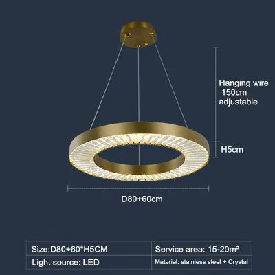 lustre en cristal de luxe style nordique moderne - vue 12 sur 12