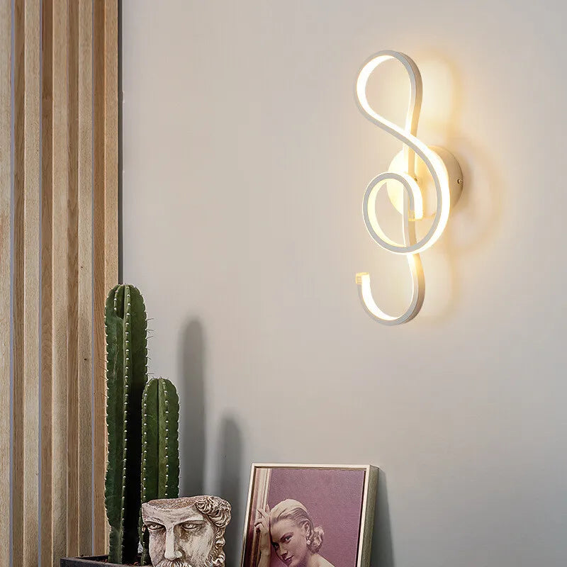 applique murale led en forme de clé de musique - vue 8 sur 8