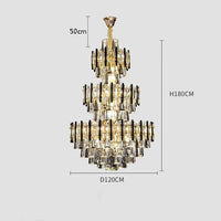 lustre en cristal de luxe pour escalier et hall d'hôtel