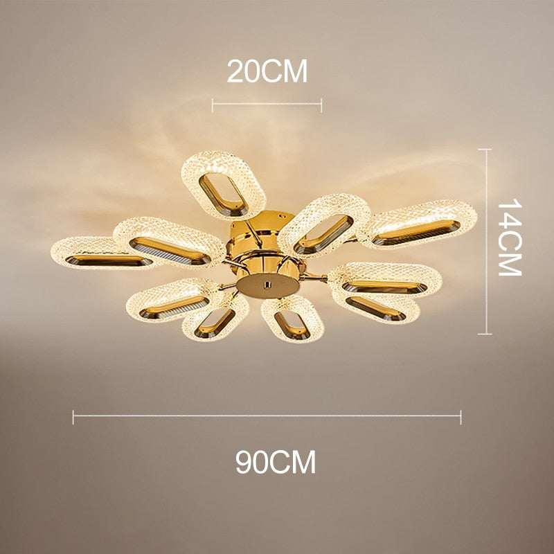 Marvona modern oval crystal LED ceiling light