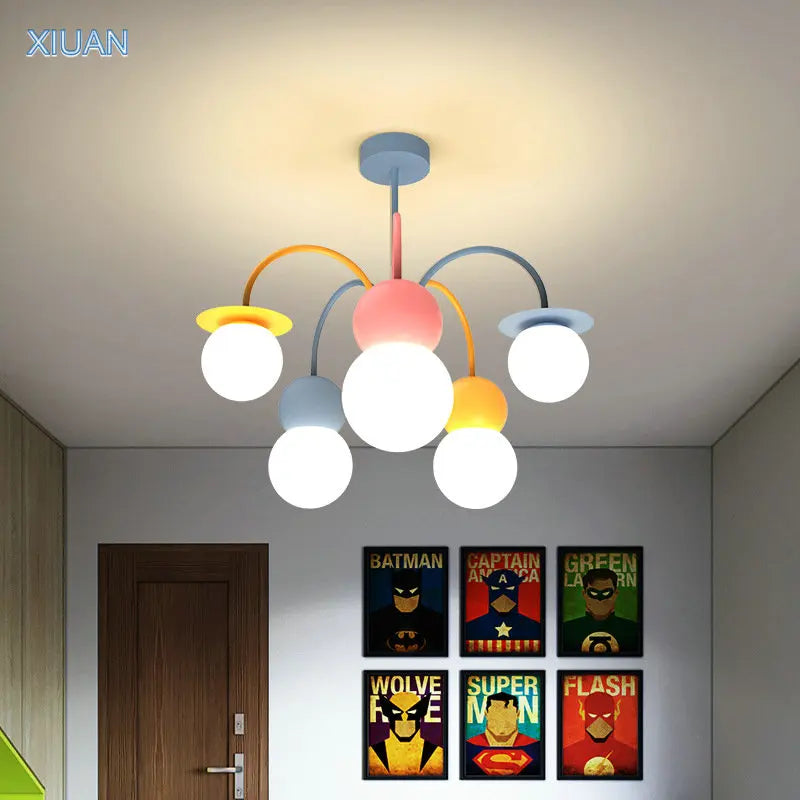 lustre nordique pour enfants dessin animé led suspension - vue 3 sur 9