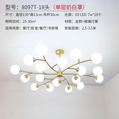 lustre led moderne nouvelle lampe suspension moléculaire nordique - vue 13 sur 14