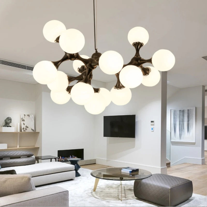 lustre moderne design art adn en verre pour intérieur - vue 3 sur 6