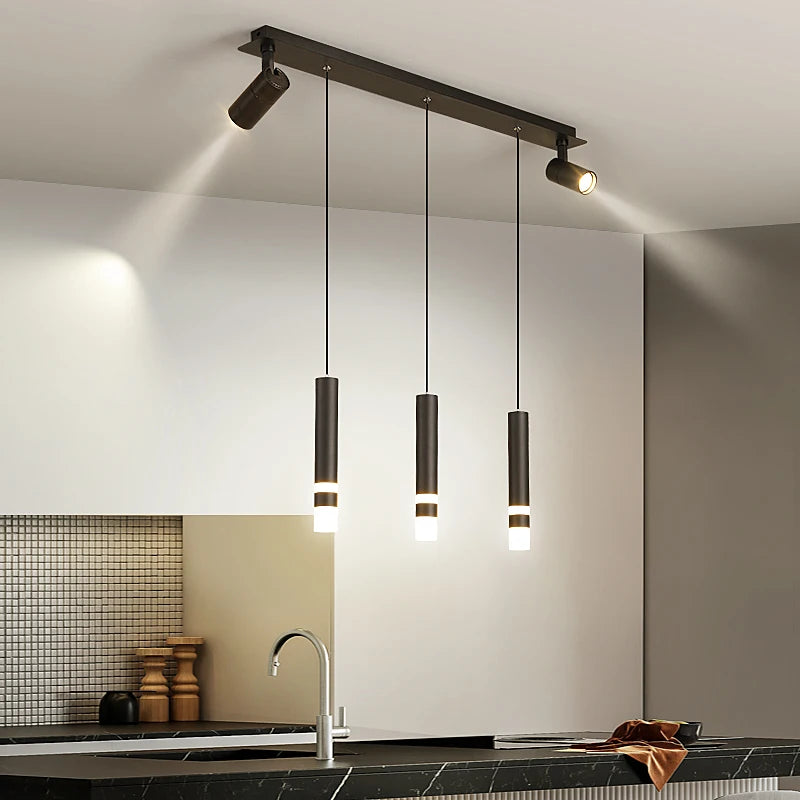 lustre moderne minimaliste à trois led pour table luxe - vue 7 sur 12
