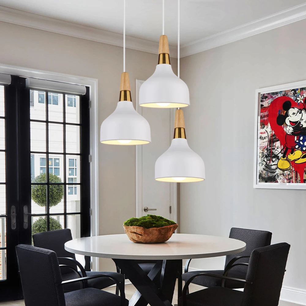 luminaire suspendu led moderne nordique en aluminium rétro - vue 3 sur 16