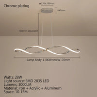lustre led moderne suspendu avec éclairage et télécommande
